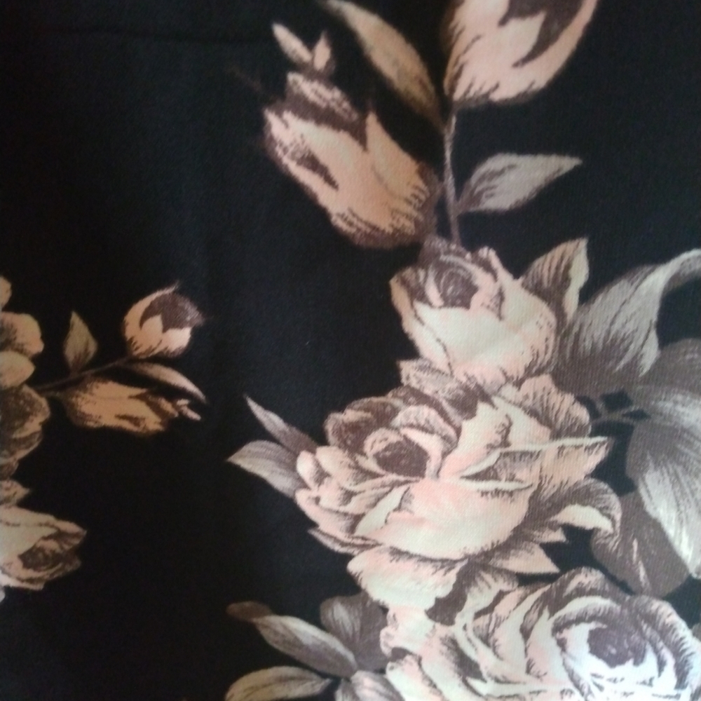 Sienna Sky Black Cream Floral Spaghetti String with Lace Midi Sexy Slip Dress L - Picture 4 of 16